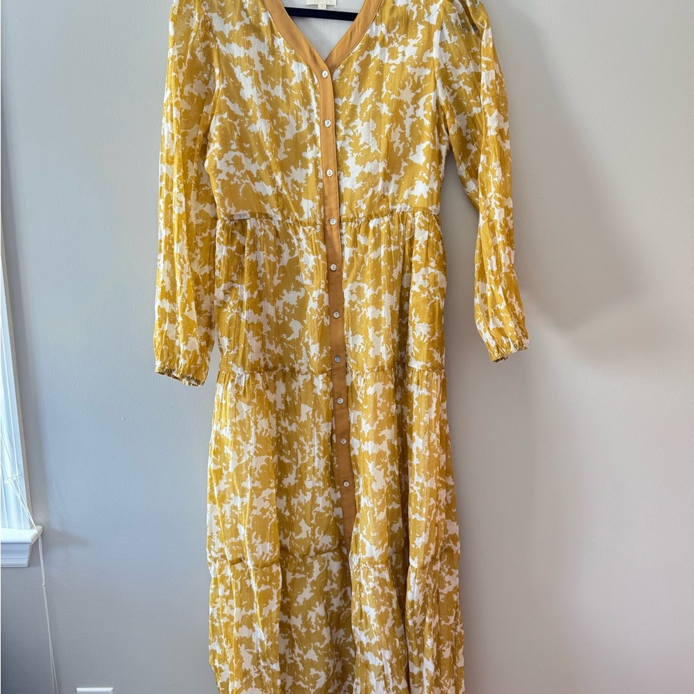 Salt Floral Yellow Button-Down Dress
